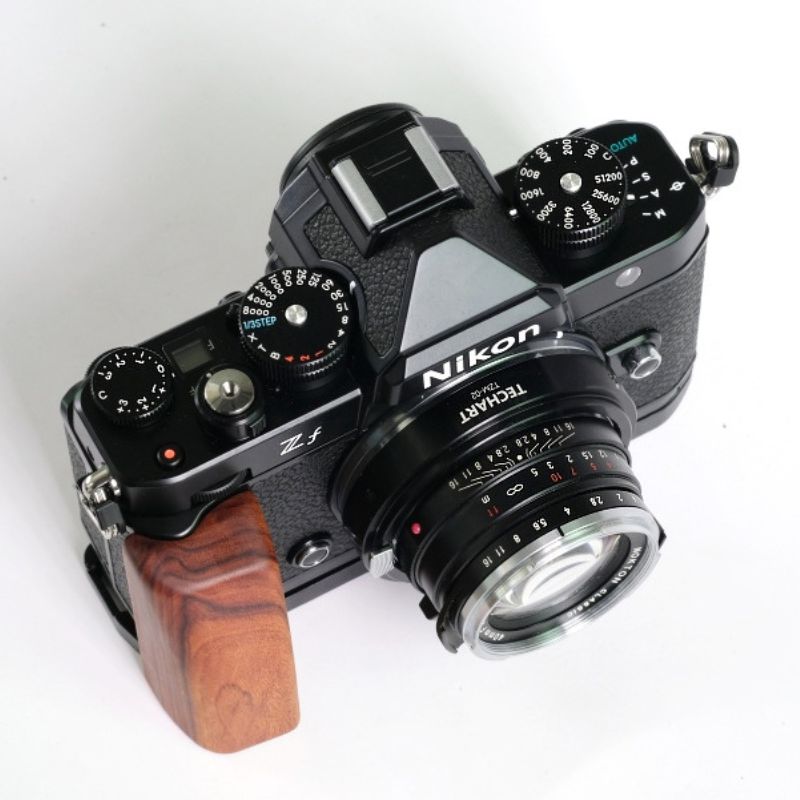 大きな手のための拡張 Nikon ZF グリップ 📷 本物の木製 🌲