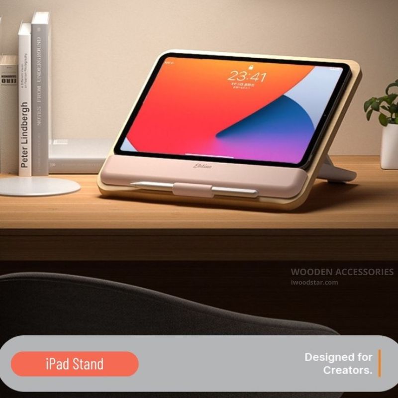 Foldable iPad Stand with Wrist Rest - iWoodStore