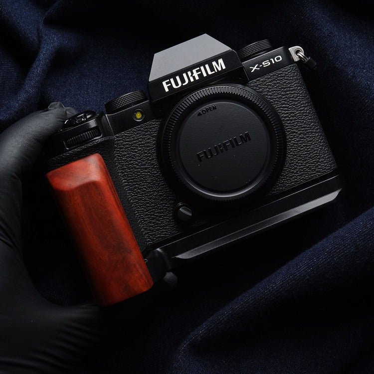 FUJIFILM フジフイルム XS10用 ハンドグリップ（黒檀/エボニー) Fuji XS10 Camera Handle X-S10 Hand Grip 📷 Real Wood 🌳