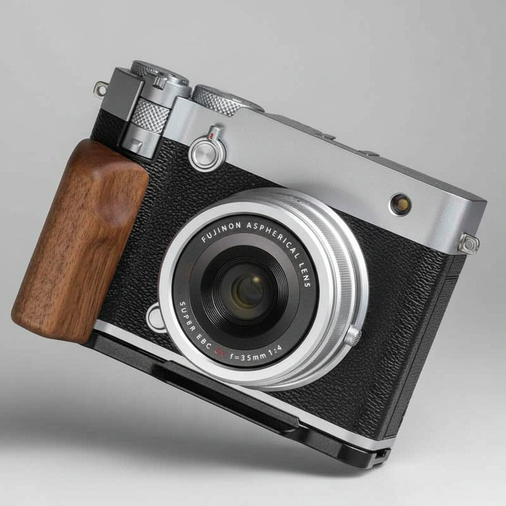 Fujifilm GFX100RF 茶色牛革ハンドル Fujifilm GFX100RF Grip Wood MS Design