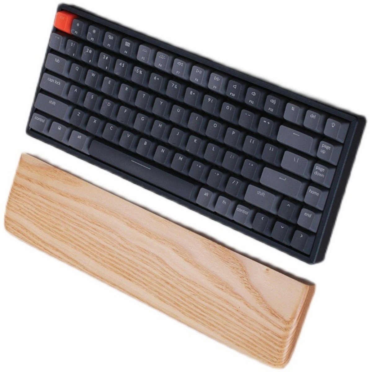 Light Ash Wood Keyboard Wrist Rest for Mechanical Keyboards
