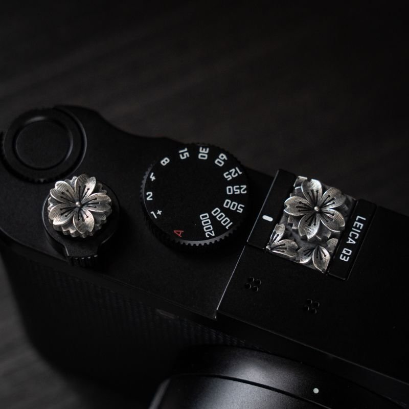 Leica Fujifilm Shutter Button Hot Shoe Cover Silver Sakura