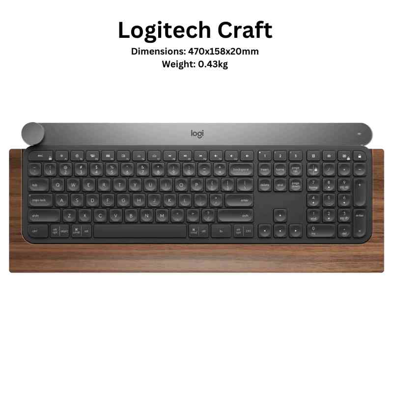 Prodrocam Harde Draagtas Voor Logitech MX Keys – EVA, Zwart, Met Handvat (46x16x4,5 Cm) – Beschermhoes Voor Toetsenbord