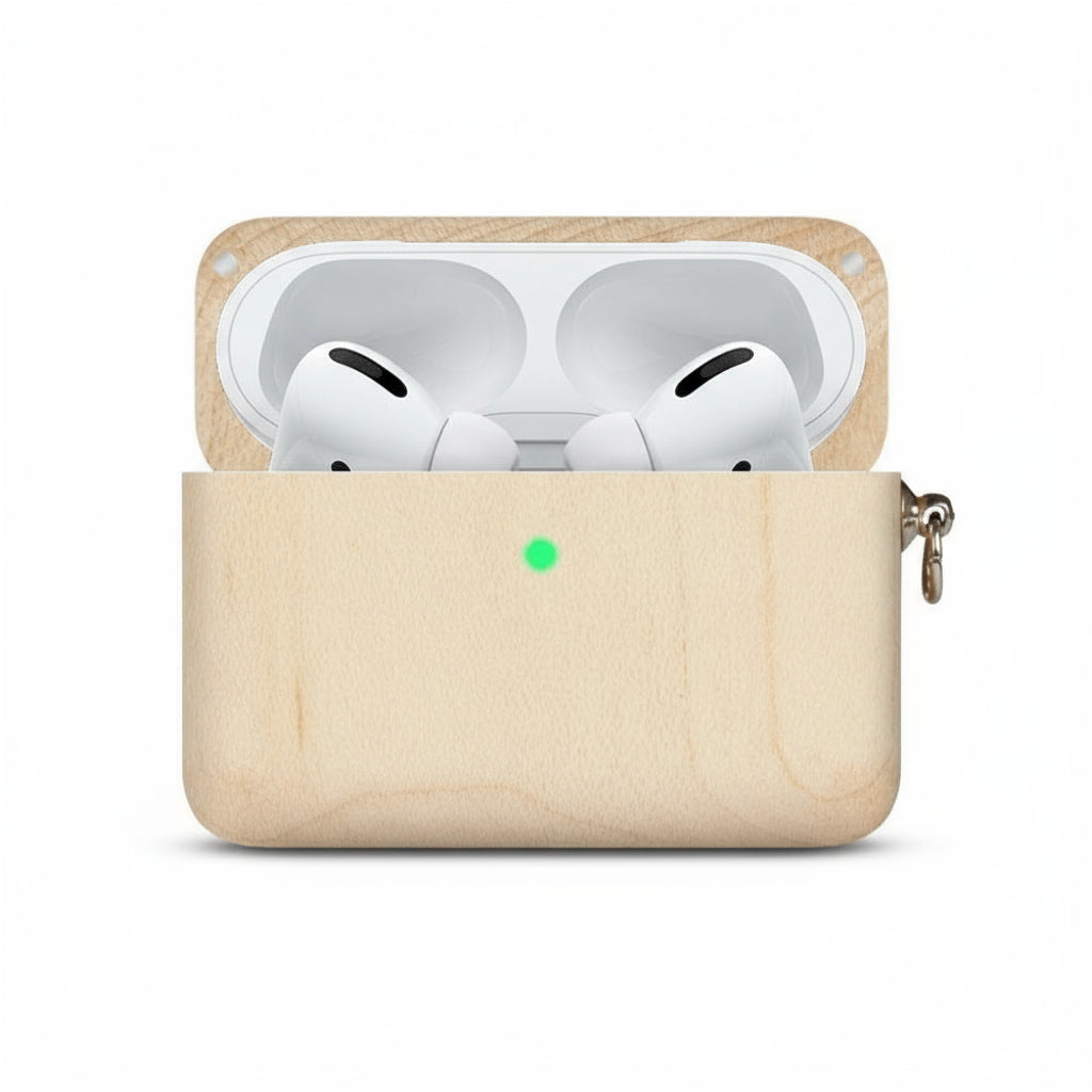 Maple Wood AirPods Pro Case with Keychain: Stylish & Affordable