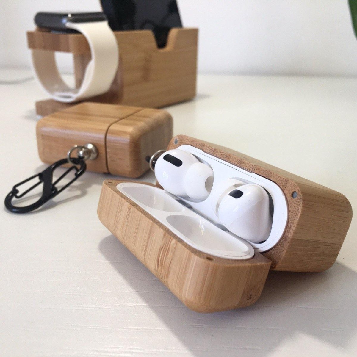 Maple Wood AirPods Pro Case with Keychain: Stylish & Affordable