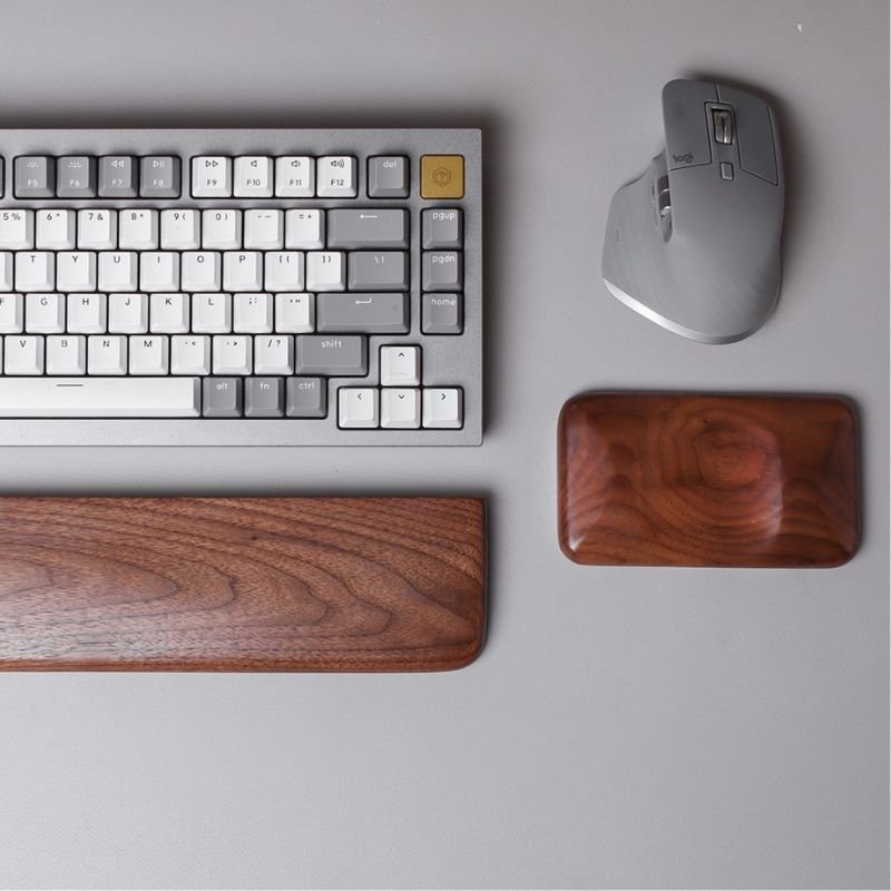 brown walnut wood Mechanical Keyboard Wrist Support iwoodstore