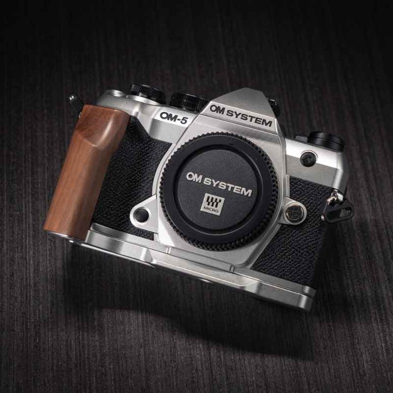 OM-System OM5II Wooden Camera Grip | Premium Handmade Grip by