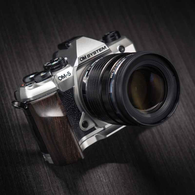 OM-System OM5II Wooden Camera Grip | Premium Handmade Grip by