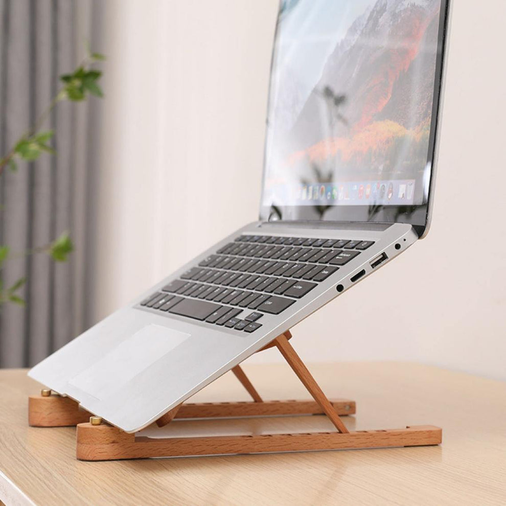 Portable Laptop Stand Wood for Desk - Adjustable Stand