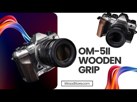 OM-System OM5II Wooden Camera Grip | Premium Handmade Grip by