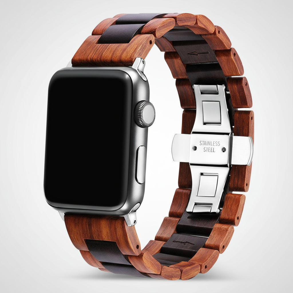 Natural Wood Apple Watch Band - Compatible All Series 🌳🛠⌚️