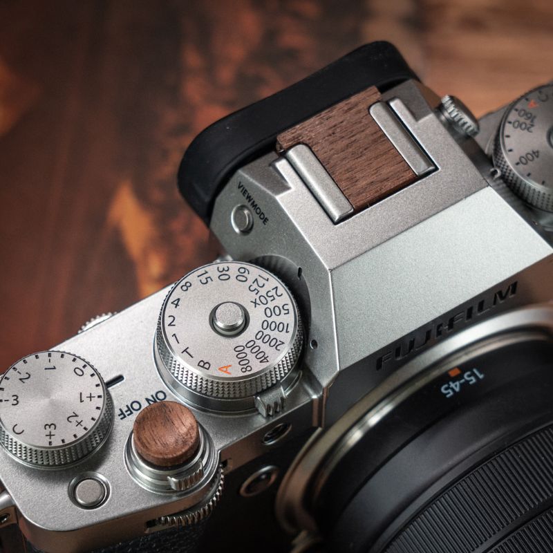 Wooden Shutter Button Hot Shoe Cover Fuji XPro3 X100V XT5 📷