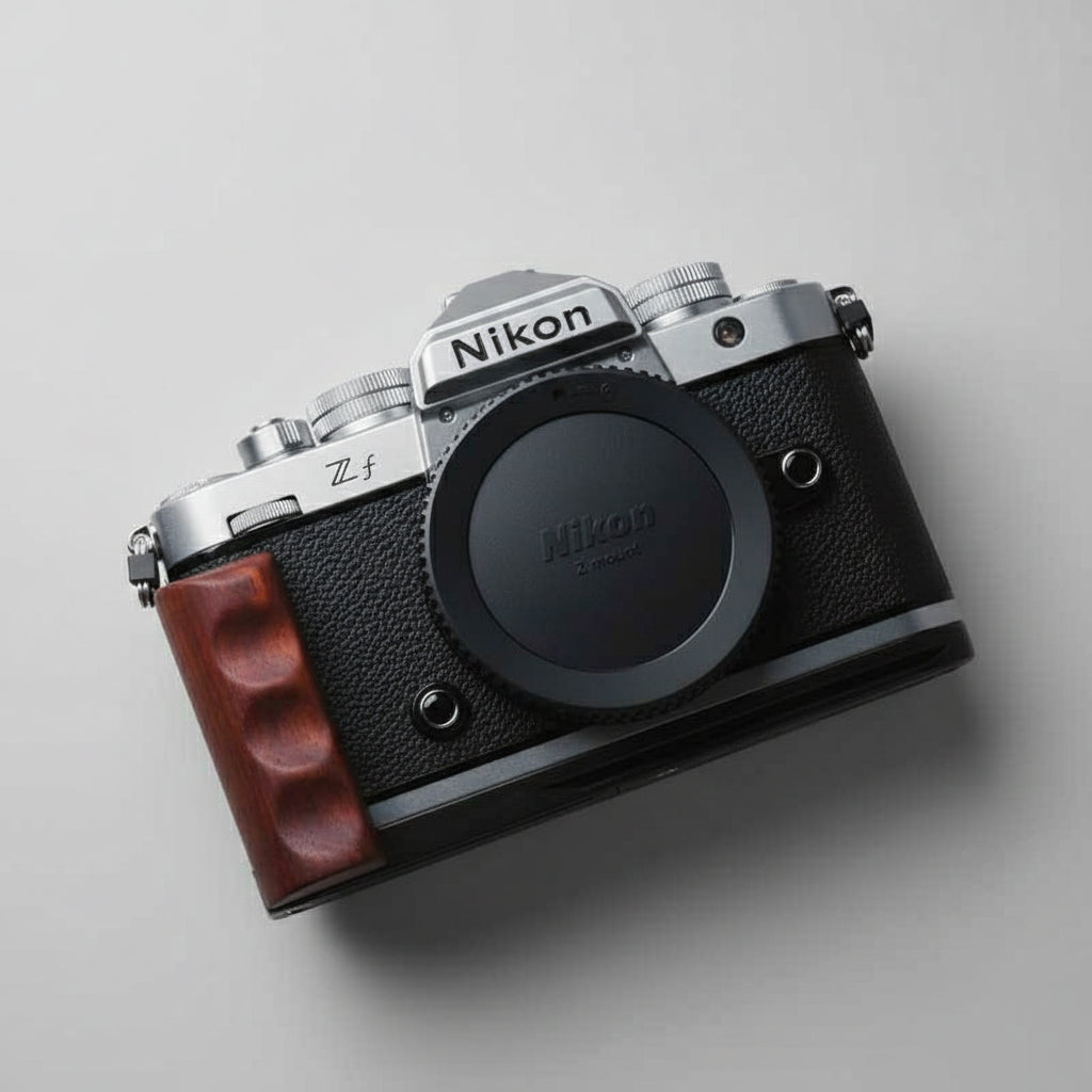 Silver Nikon ZF Handgrip Wood KC Design - iWoodStore