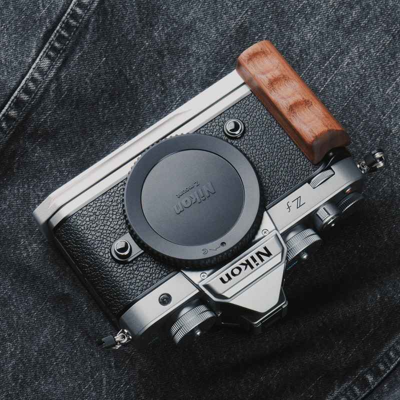 Wooden Hand Grip for Silver Nikon Zf – Premium Ergonomic Grip