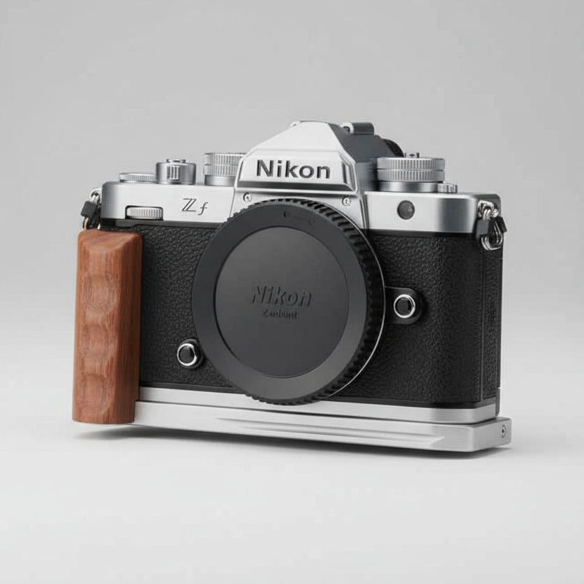 Wooden Hand Grip for Silver Nikon Zf – Premium Ergonomic Grip