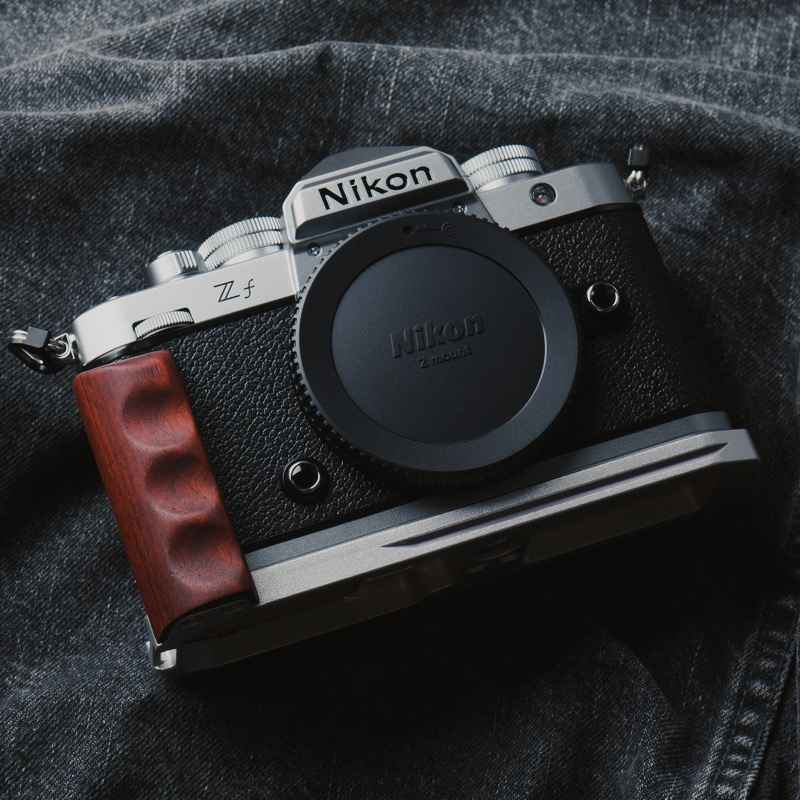 Silver Nikon ZF Handgrip Wood KC Design - iWoodStore