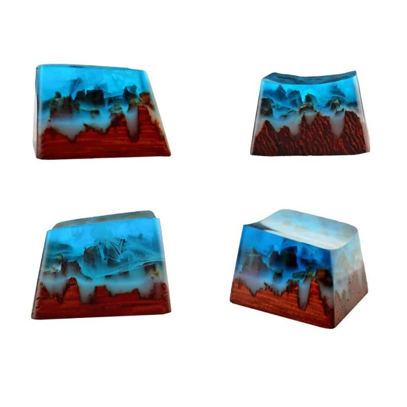 Wooden Resin Snow-Capped Mountains Keycap for Cherry MX ⌨️
