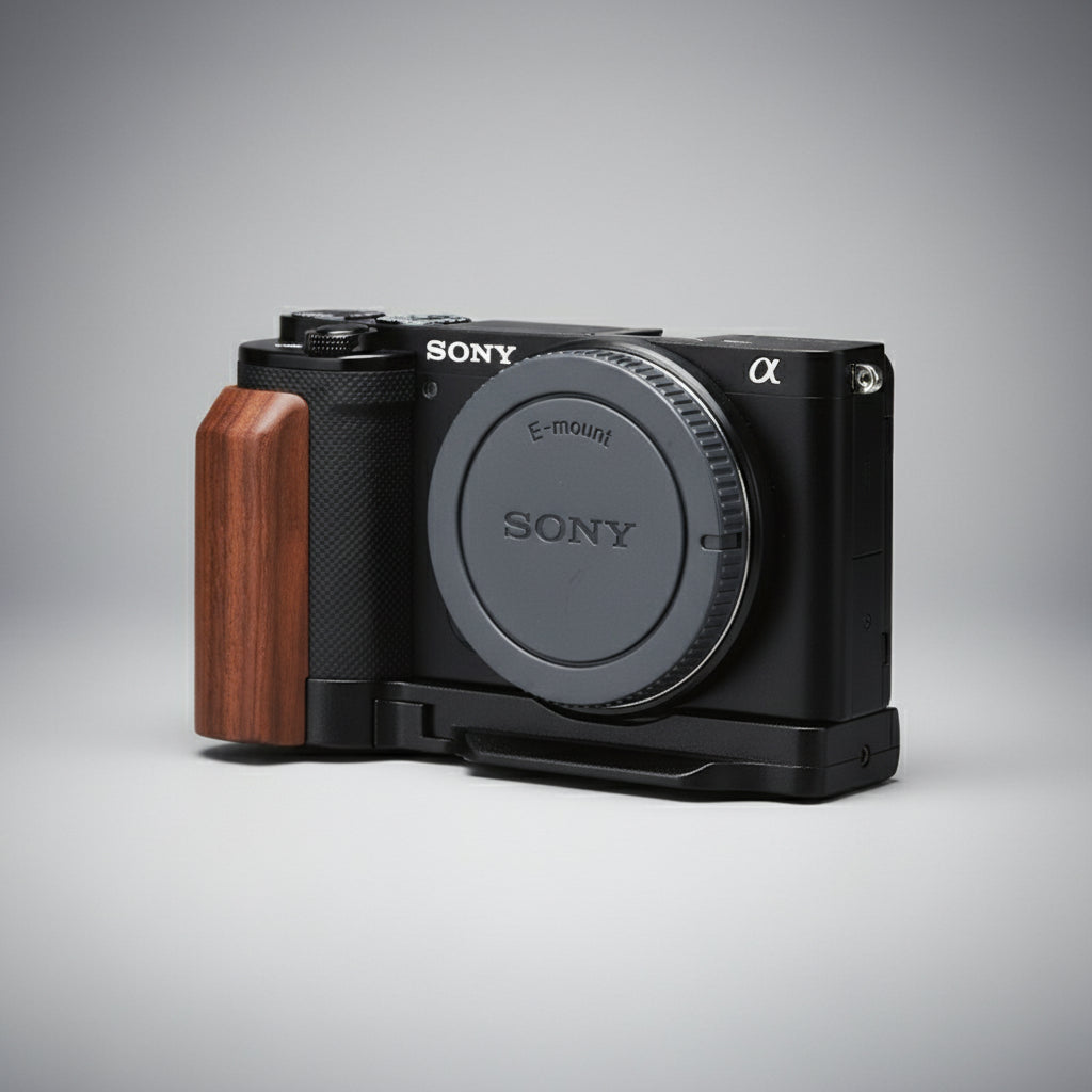 Zve Sony ZV‑E10 Wooden Hand Grip 📷 | Ergonomic, Stylish & Arca‑Compatible