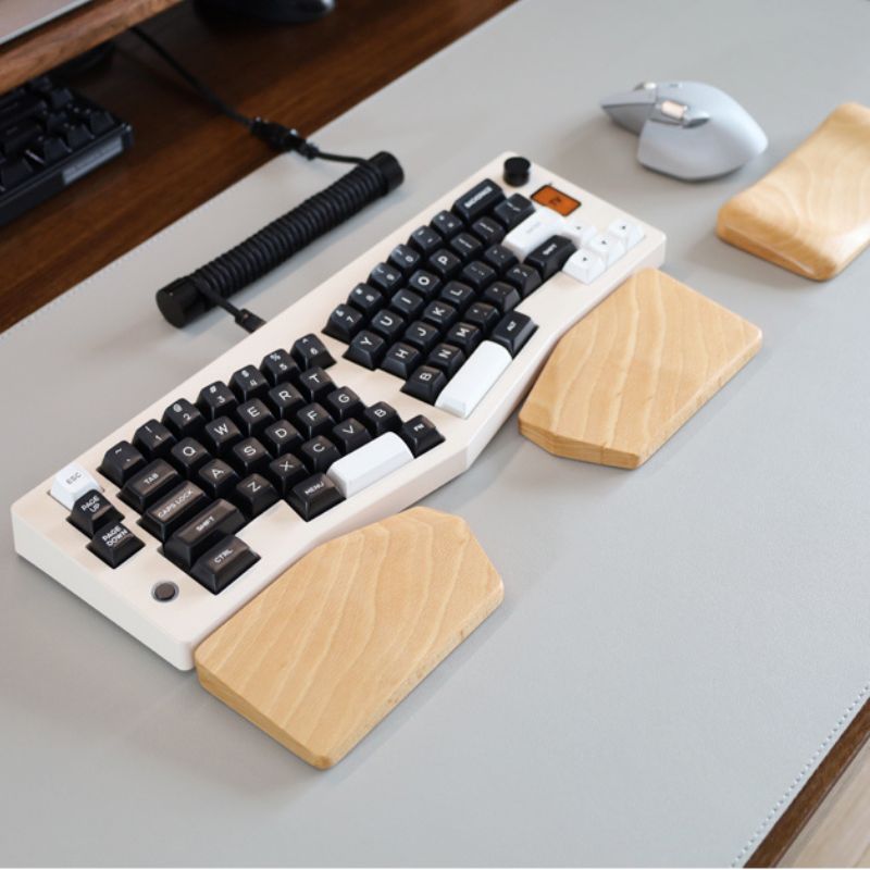 Hand Rest Split Keyboard Dark Walnut Split Palm Rest Support for Mechanical Keyboards
