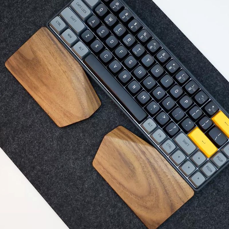 Hand Rest Split Keyboard Dark Walnut Split Palm Rest Support for Mechanical Keyboards