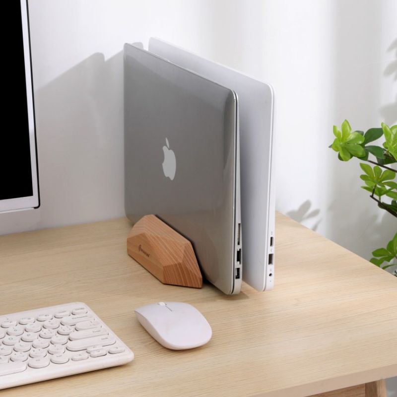 Vertical Dual Laptop Docking Station - iWoodStore