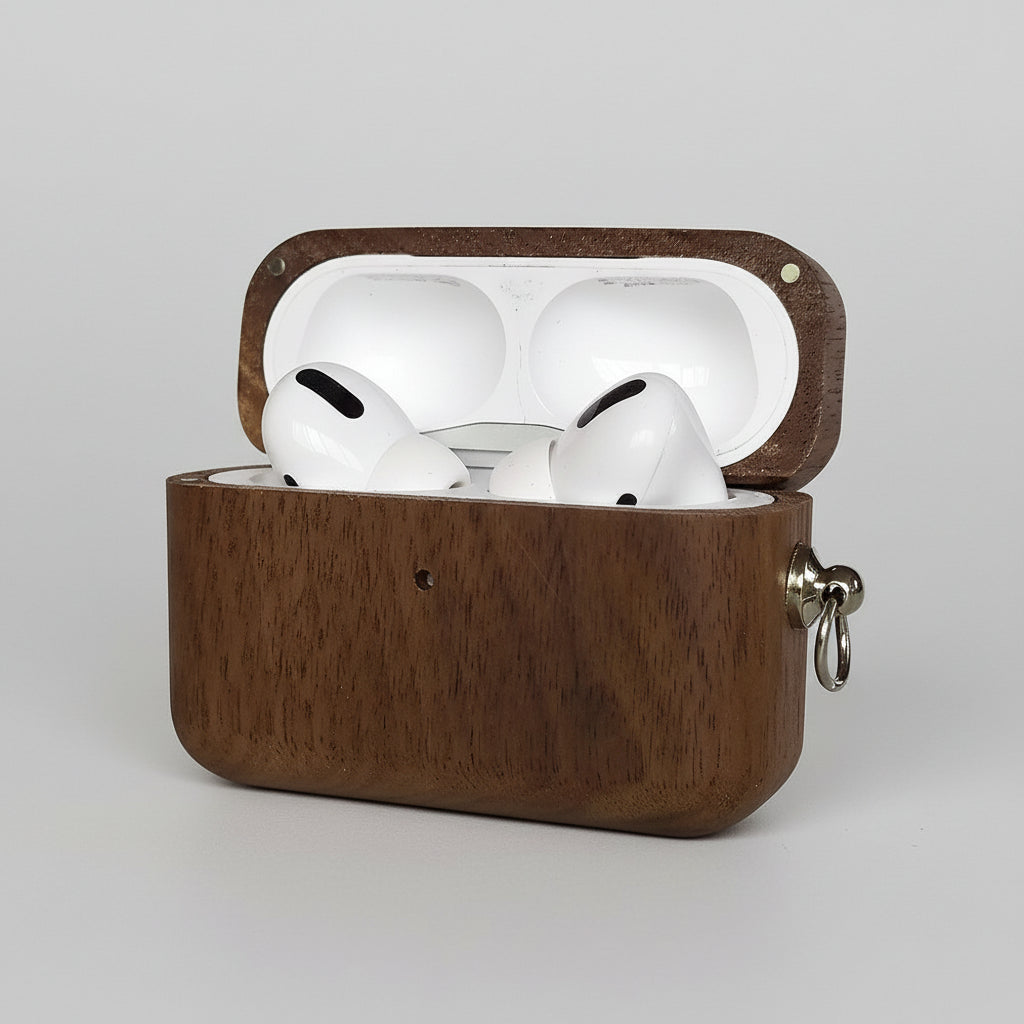 Walnut AirPods Pro Case with Keychain - iWoodStore