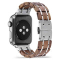 Walnut Silver Apple Watch Band - iWoodStore