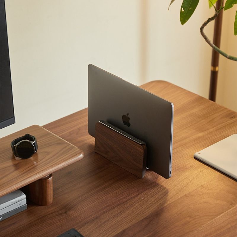 Wood Laptop Vertical Stand for Desk - iWoodStore