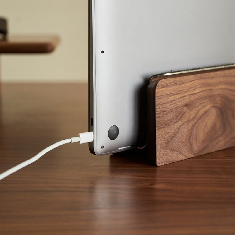 Wood Laptop Vertical Stand for Desk - iWoodStore