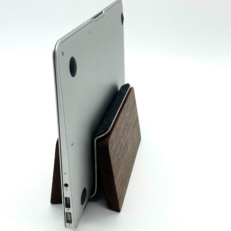 Wood Laptop Vertical Stand for Desk - iWoodStore