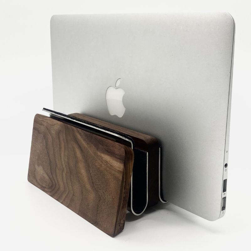 Wood Laptop Vertical Stand for Desk - iWoodStore