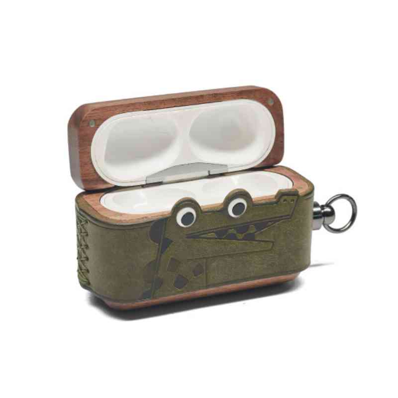 Wooden AirPods Pro Case Cover Alligator Style