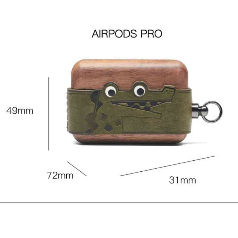 Wooden AirPods Pro Case Cover Alligator Style