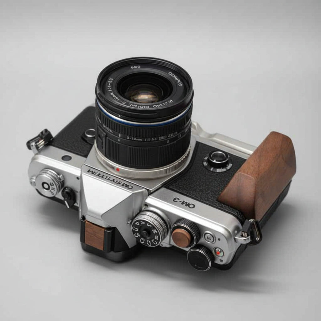 Wooden Cover Set Hot Shoe Shutter Button OM3 OM5 EP7 ZFC - iWoodStore