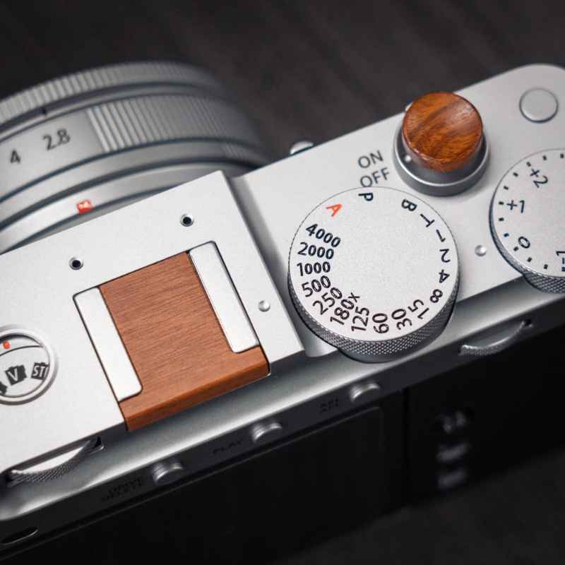 Wooden Fuji XE5 Hot Shoe & Shutter Button Cover Set | iWoodStore