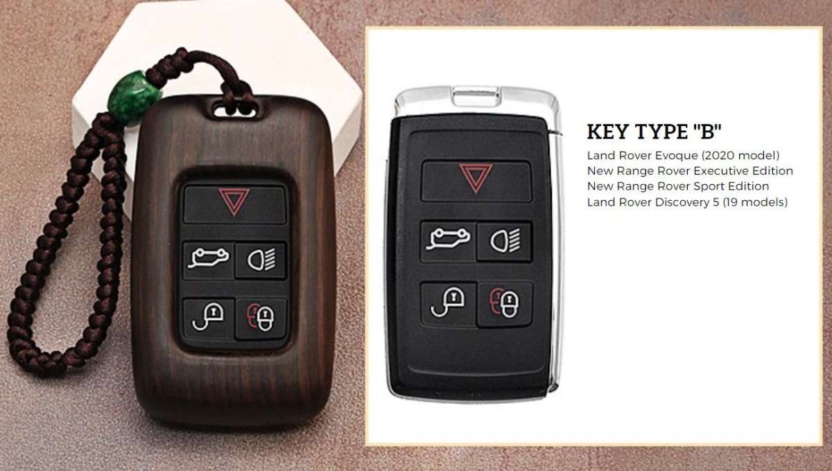 Wooden Shell Key Case Cover for Land Rover Range Rover Jaguar - iWoodStore