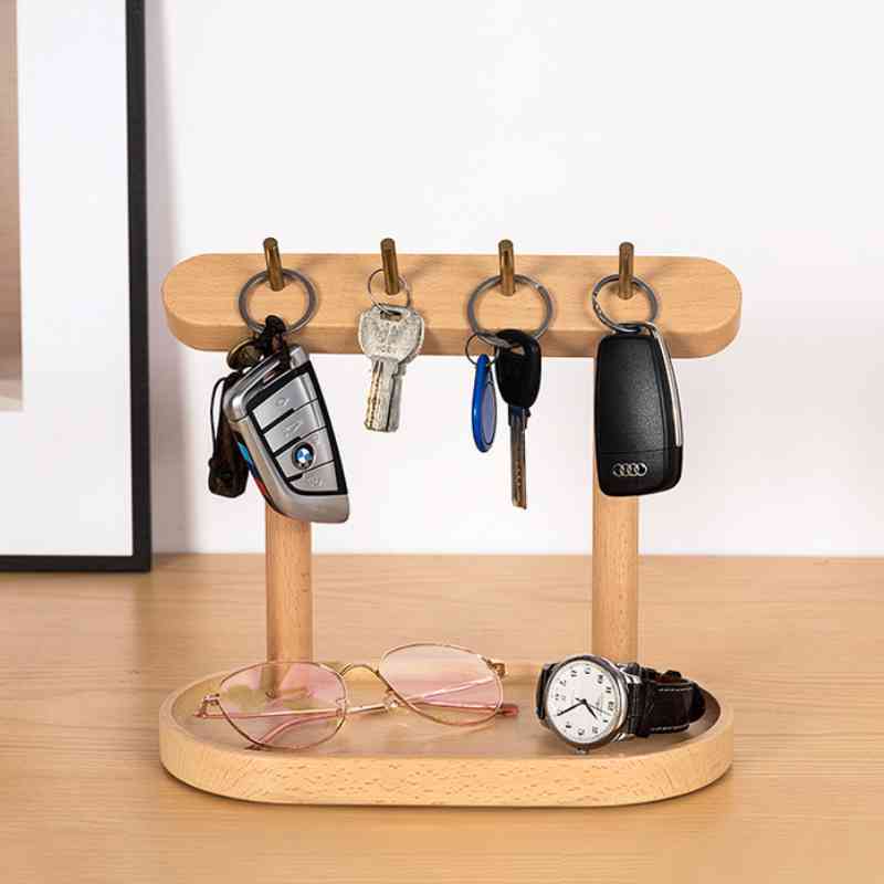 Wooden Valet Tray Key Rack Organizer - iWoodStore