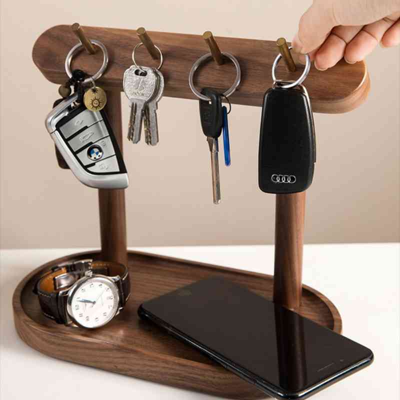 Wooden Valet Tray Key Rack Organizer - iWoodStore