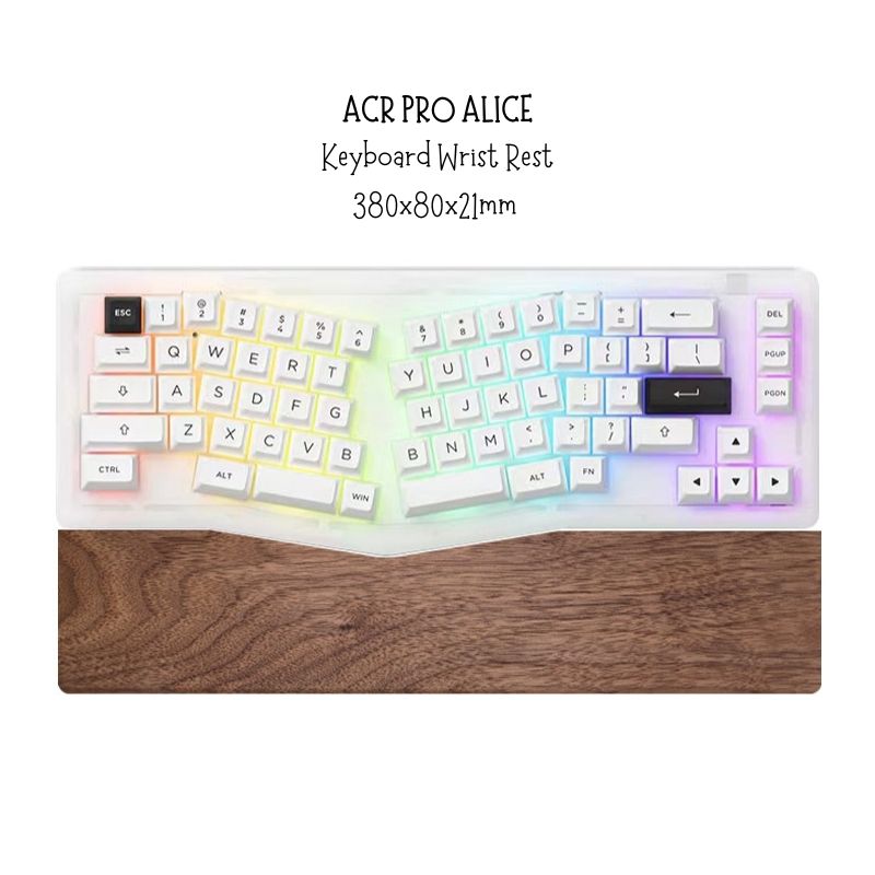Alice Keyboard Wrist Rest for Keychron Q8 Spring Lucifer ACR Pro wrist rest support walnut wood