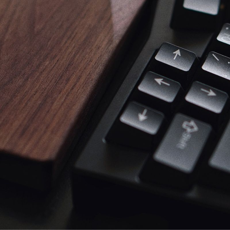 Dark Walnut Wood Split Palm Rest Support for Mechanical Keyboards 60% 65% 75% Alice Keyboard