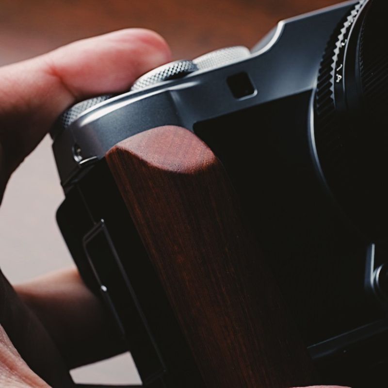 Fuji X-A7 camera handle aluminum alloy base wooden handgrip XA7 walnut ebony rosewood
