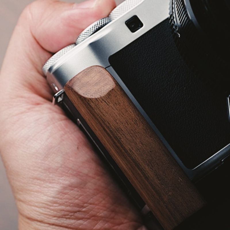 Fuji X-A7 camera handle aluminum alloy base wooden handgrip XA7 walnut ebony rosewood