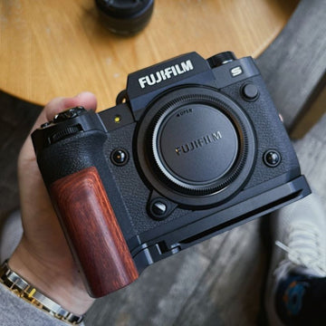 Fuji XH2s Camera Wooden Handle Hand Grip Aluminum Alloy Base X-H2s X-H2 Universal