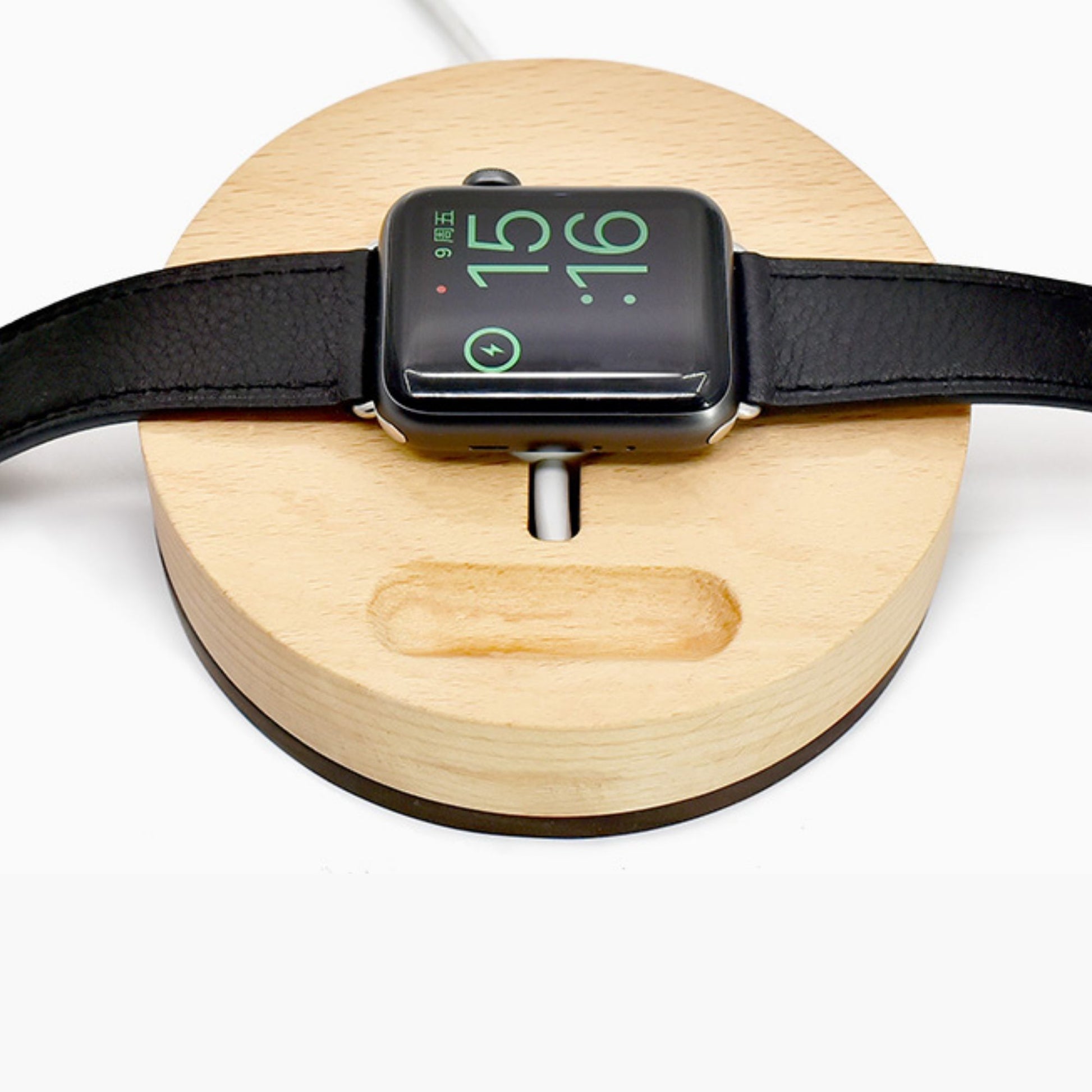 2 in 1 Magsafe Charger Station for iPhone and Watch Dark walnut wood and light birch wood