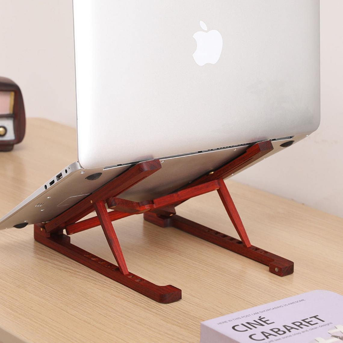 Portable wooden laptop stand wood for MacBook, Lenovo, HP, Asus, Acer 
