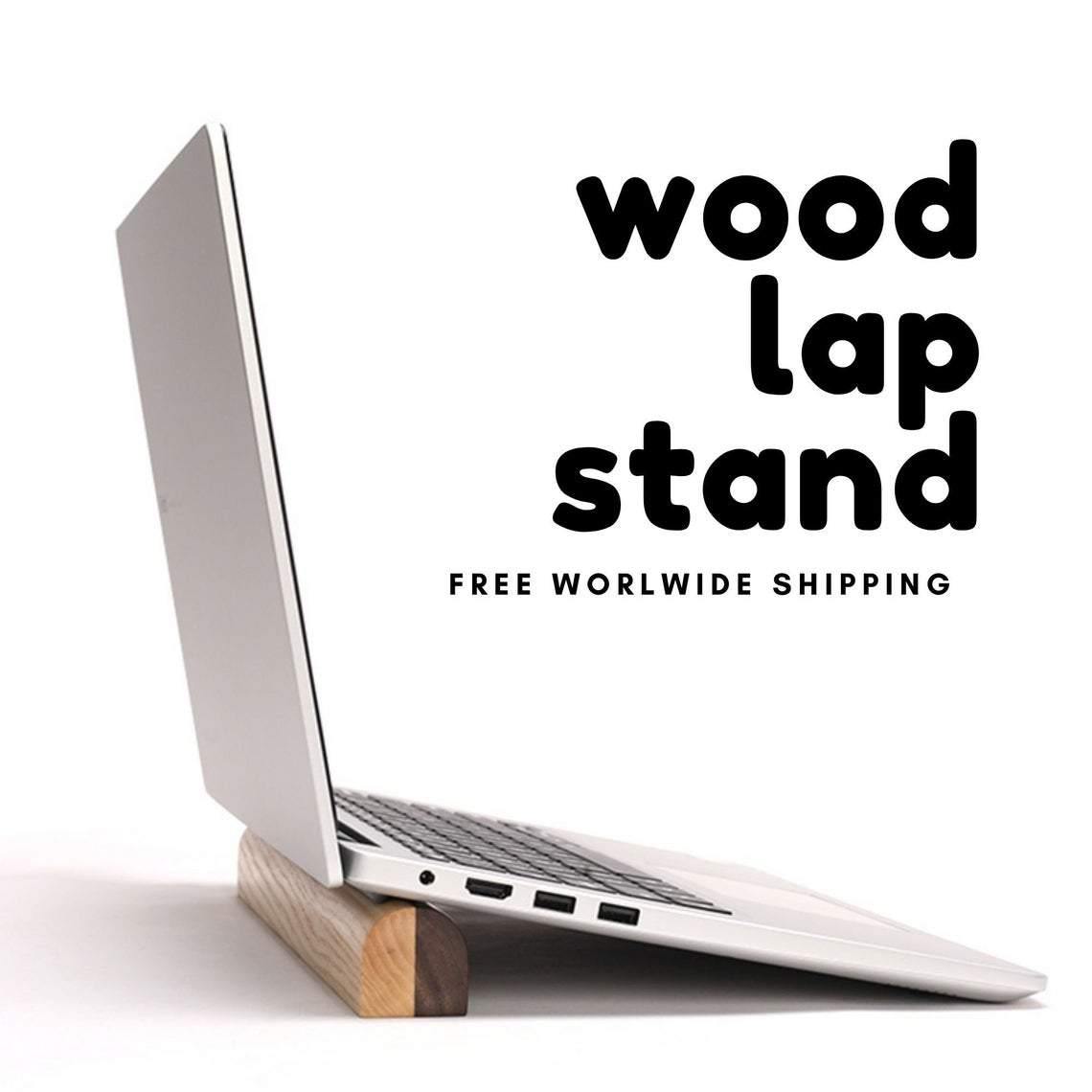 Portable laptop stand wood for table, wooden lap stand, slim laptop holder, wooden laptop stand, wooden macbook stand, laptop stand, Geek gift