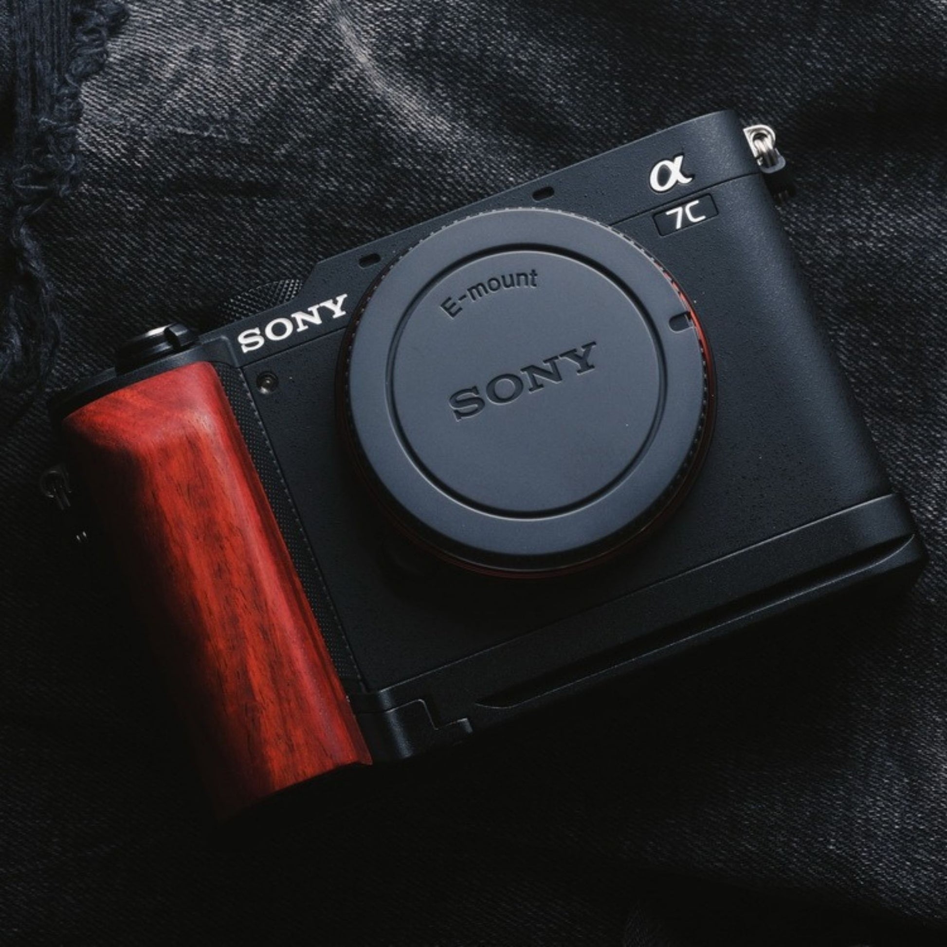 Wooden Sony A7C Camera Hand Grip Brown Walnut Dark Ebony Red Rosewood