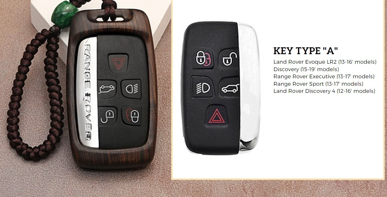 Wooden Shell Key Case Cover for Land Rover Range Rover Jaguar
