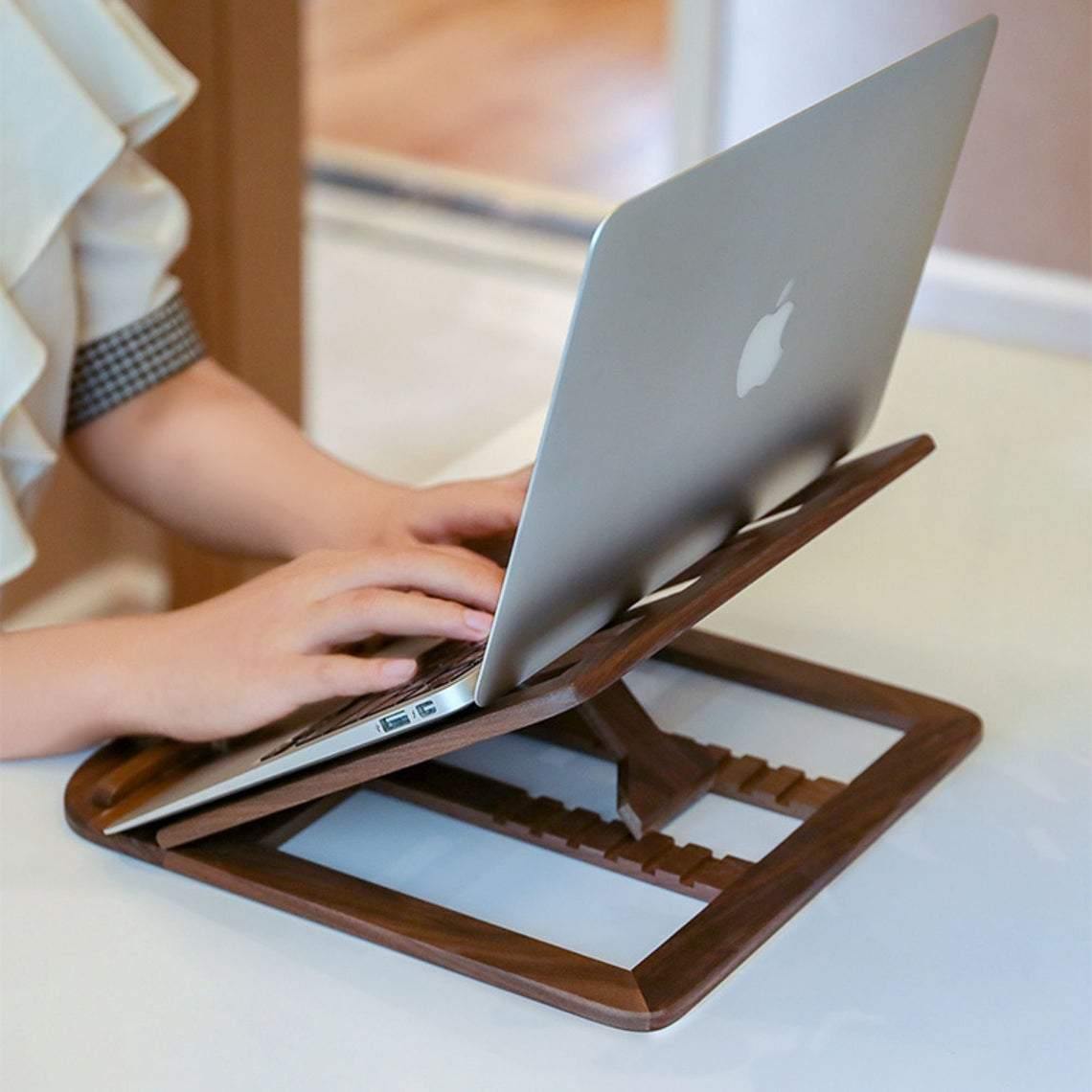 Adjustable wooden laptop stand holder for your notebook
