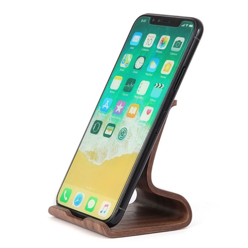 Wood iPhone stand, wooden docking station, iPhone stand holder for desk kitchen or music, fits smartphones Samsung Google Huawei and tablets iwoodstar iwoodstore